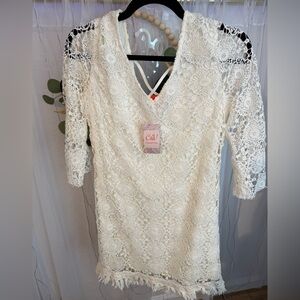 Chelsea & Violet Ivory Lace Dress Size Small NEW